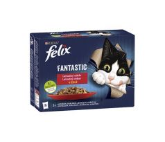 Nestlé FELIX Fantastic cat Multipack mäsový výber želé kapsička 12x85 g