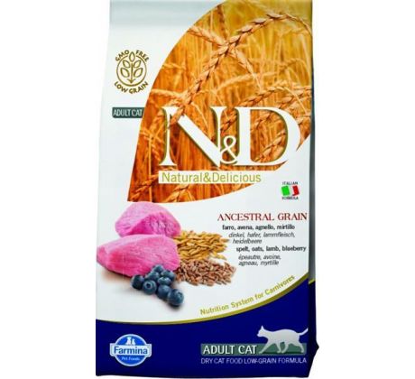 Farmina N&D cat AG adult, lamb, spelt, oats & blueberry 1,5 kg