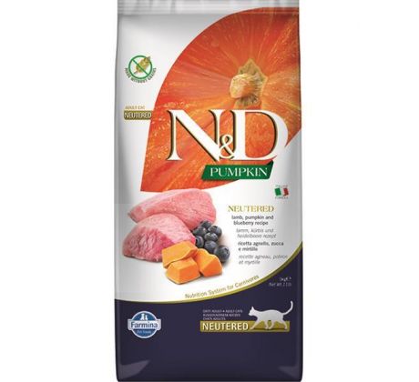 Farmina N&D cat PUMPKIN (GF) adult, neutered, lamb & blueberry 5kg