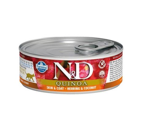 Farmina N&D cat QUINOA herring & conut konzerva 10x 80 g