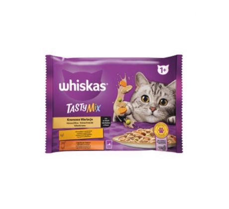 Mars WHISKAS kapsička cat Tasty mix ( kura&zel., jah.& morč.) v krémovej omáčke 4 x 85 g