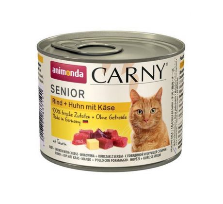 Animonda CARNY cat Senior hovädzie,kura a syr bal. 6 x 200 g konzerva