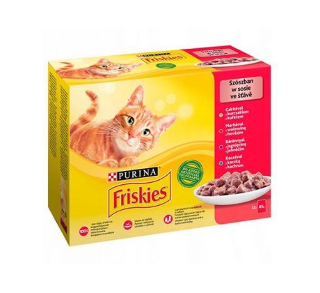 Nestlé Friskies cat Multipack kura&hovädzie&jahňacie&kačica kapsička 12x85 g