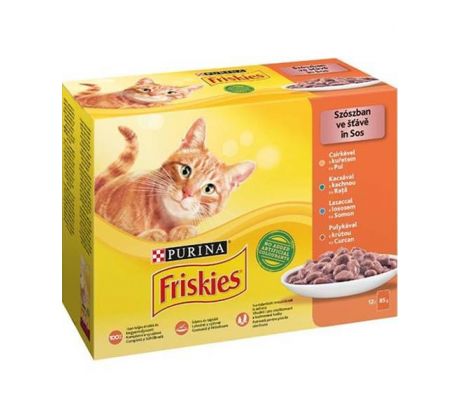 Nestlé Friskies cat Multipack kura&kačica&losos&morka kapsička 12x85 g