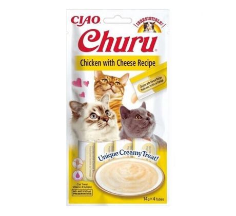 Pamlsok Inaba Churu Pyré cat Kura so syrom 12 x 4 tuby 672 g