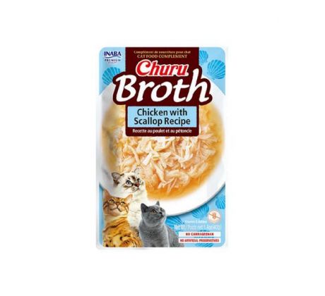 Pamlsok Inaba PS Ciao Broth cat Kura s hrebenatkou 12 ks 480 g