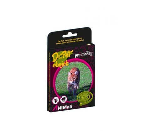 Obojok Dr.Pet pre mačky 43 cm antiparazitárny BIELY s repelentným účinkom (tick and flea repellent collar for cats)