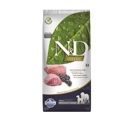 Farmina N&D dog PRIME (GF) adult medium & maxi, lamb & blueberry 12 kg