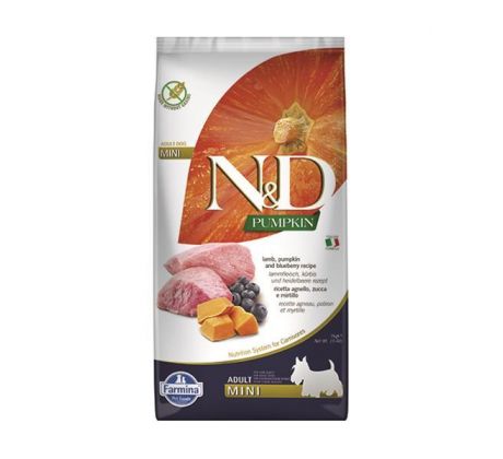 Farmina N&D dog PUMPKIN (GF) adult mini, lamb & blueberry 7 kg