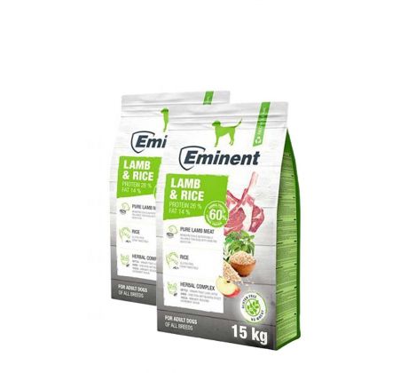 Eminent Dog Lamb & Rice NEW   2x 15 kg