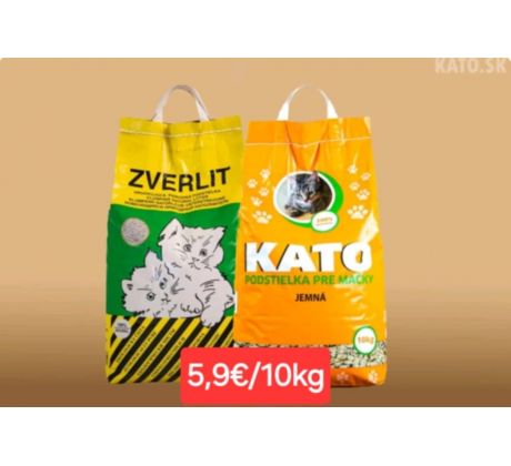 6x10kg Zverlit zelený + 6x10kg Kato Jemná Bez vône